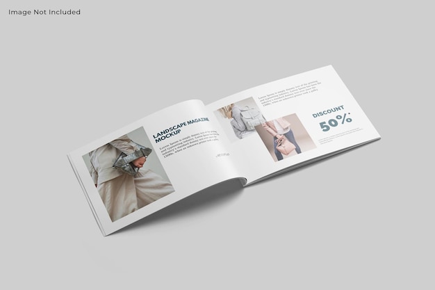 A4 liggende brochure Magazine MockUp