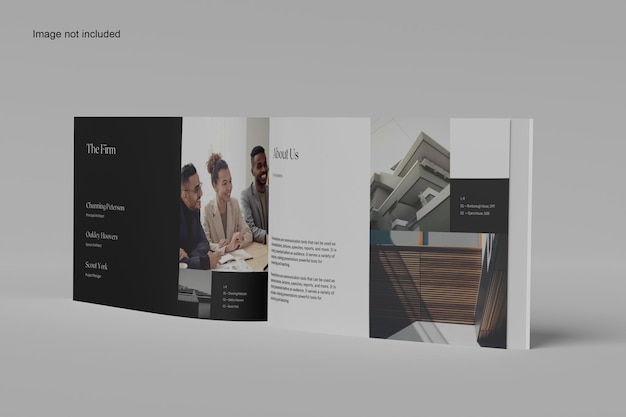 Mockup orizzontale di brochure per riviste a4