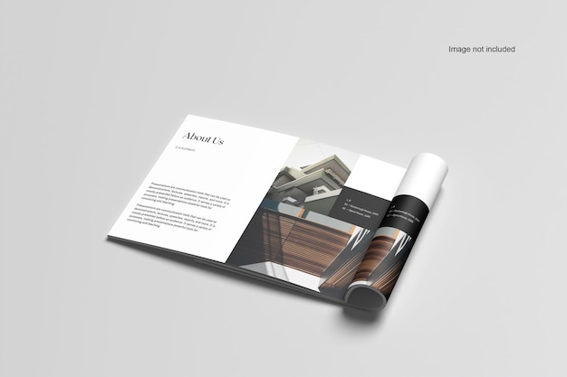 A4 magazine landscape brochure mockups