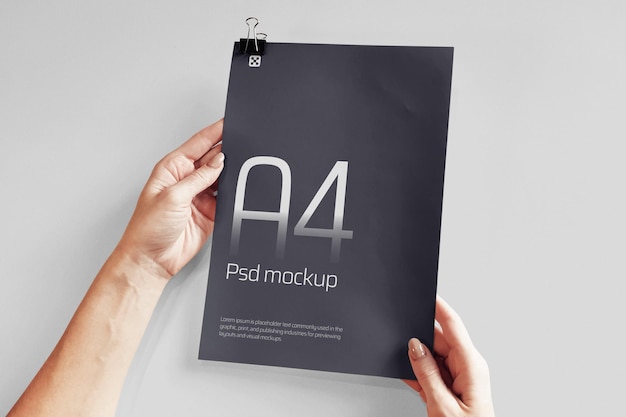 PSD a4 mockup high quality