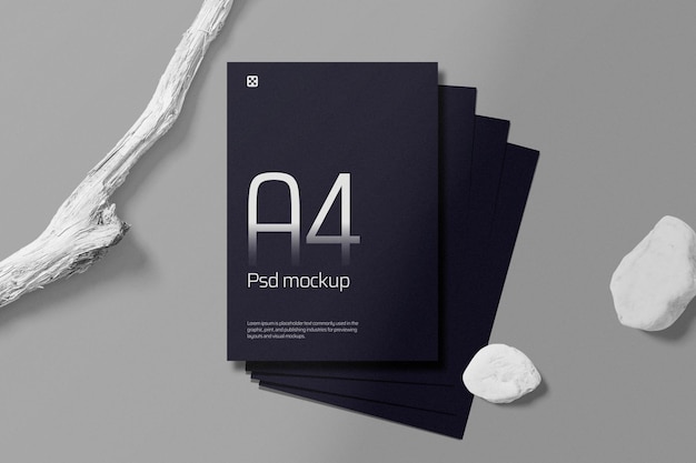 PSD a4-mockup van hoge kwaliteit