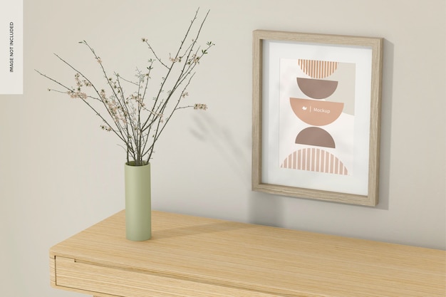 A4 Nordic Frame met Passepartout Mockup