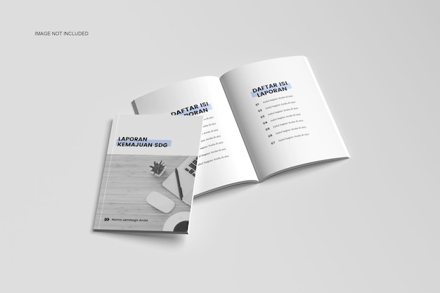 A4 open book mockups