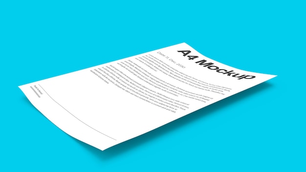 A4 paper document mockup stationery