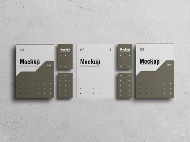 A4 paper file cover with business card mockup