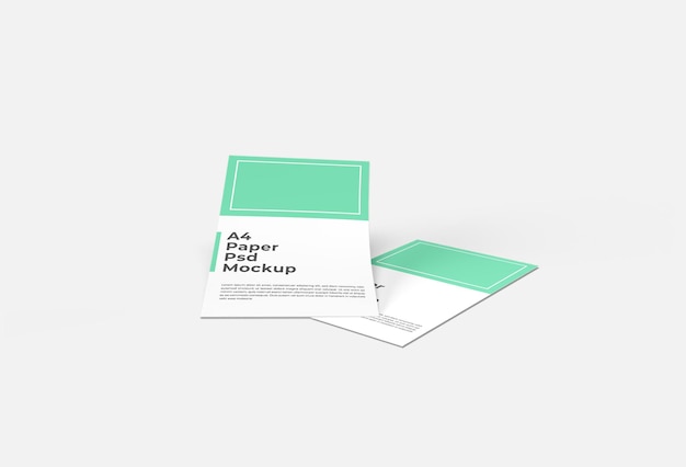 A4 paper flyer letterhead invoice mockup