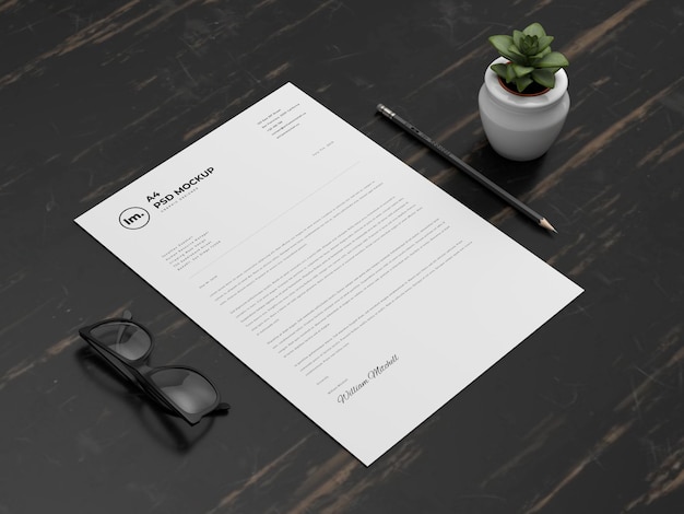 PSD a4 paper mockup design