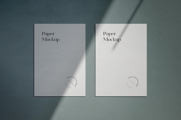 Mockup di carta a4 con sovrapposizione di ombre