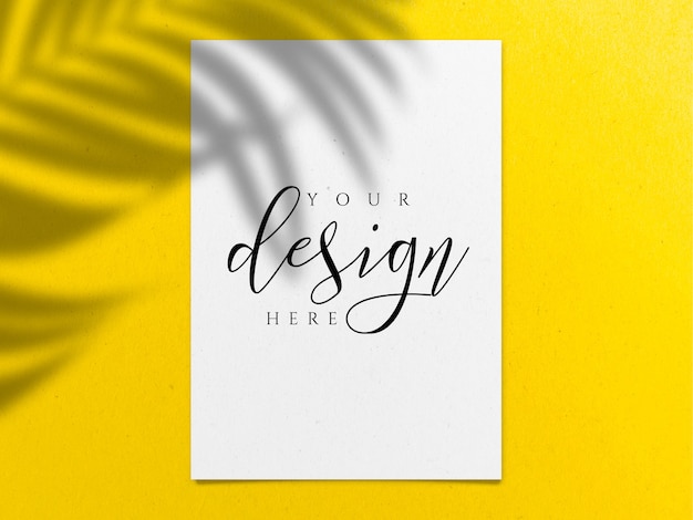 PSD a4 paper mockup on yellow
