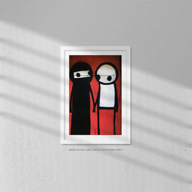 PSD a4 paper photo frame mockup