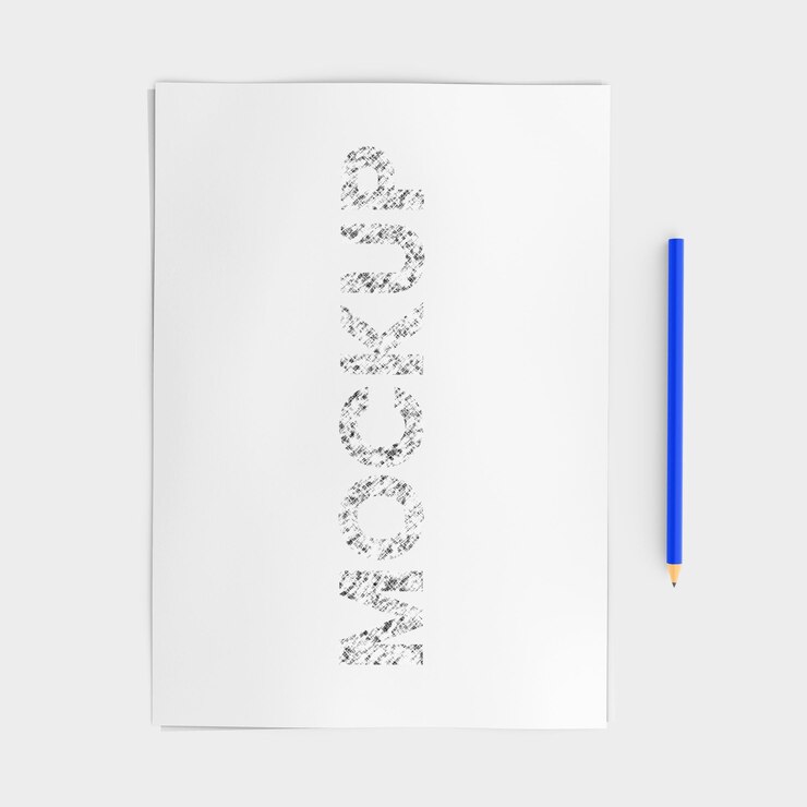 PSD a4 paper with pencil mockup