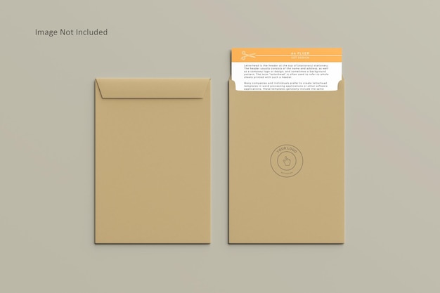 PSD a4-papier met envelopmodel