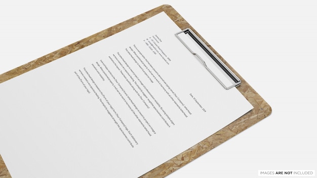 PSD a4-papier met klembord psd mockup