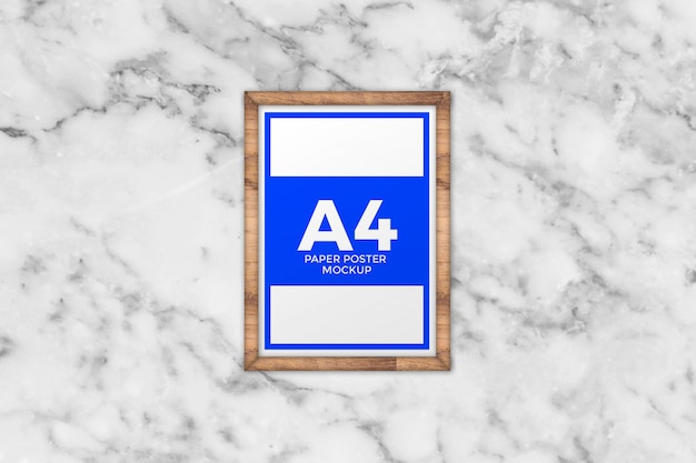 A4 poster op houten frame mockup