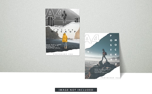 A4 posters mockup vooraanzicht