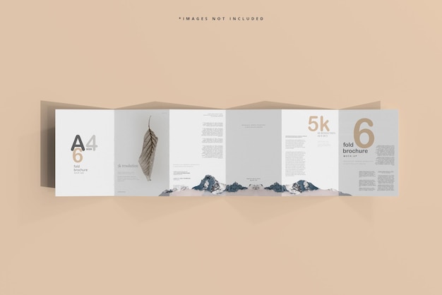 Mockup di brochure a sei pieghe in formato a4