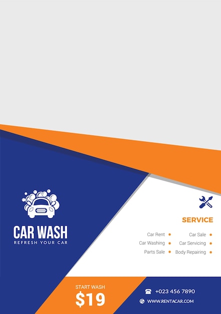 PSD a4 size car wash flyer