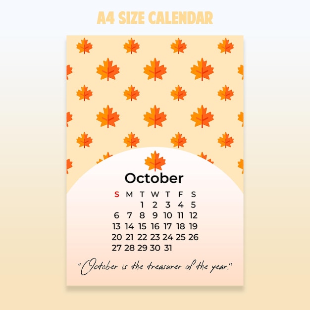 PSD a4 size colourful calender