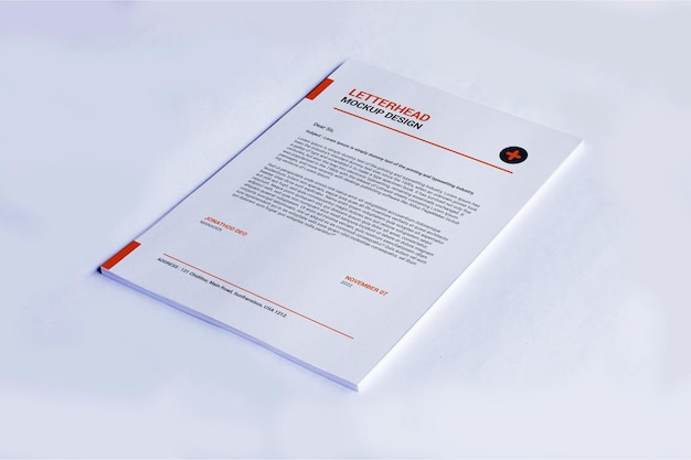 PSD a4 size letterhead mockup template