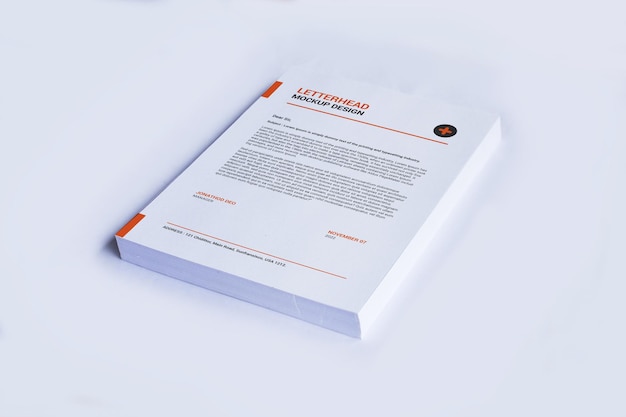 A4 size letterhead mockup template