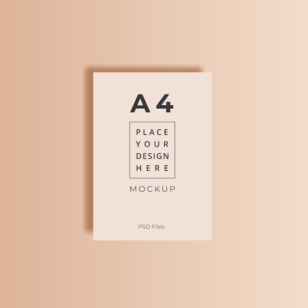 PSD mockup 3d di carta formato a4