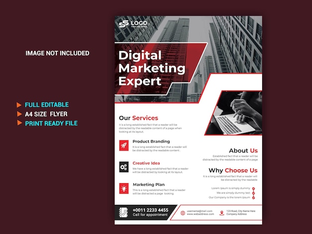 A4 size psd corporate flyer for print