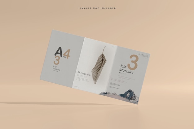 Mockup di brochure ripiegabile in formato a4