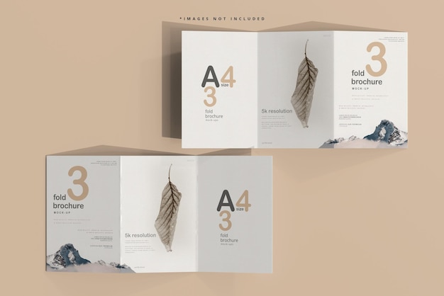 Mockup di brochure ripiegabile in formato a4