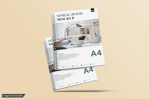 A4 spiraal boek mockup