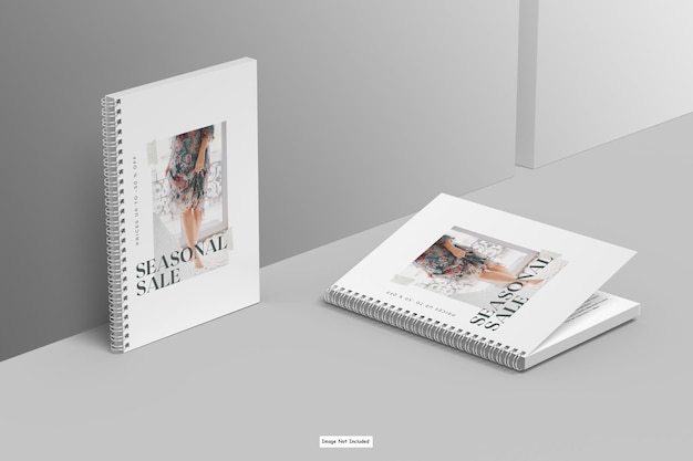 Mockup di quaderno a spirale a4