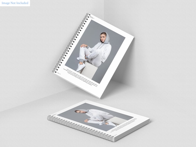 PSD a4 spiral notebook mockup