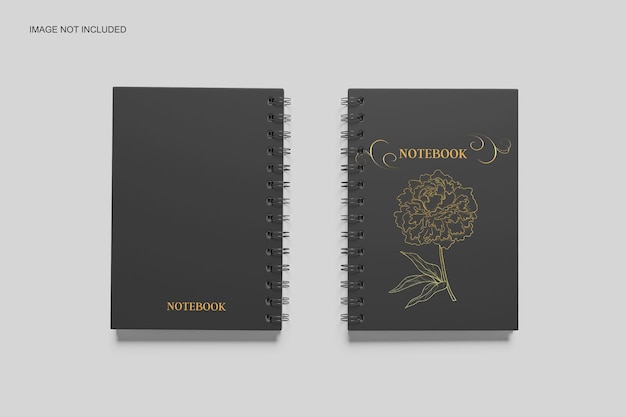 PSD a4 spiral notebook mockup