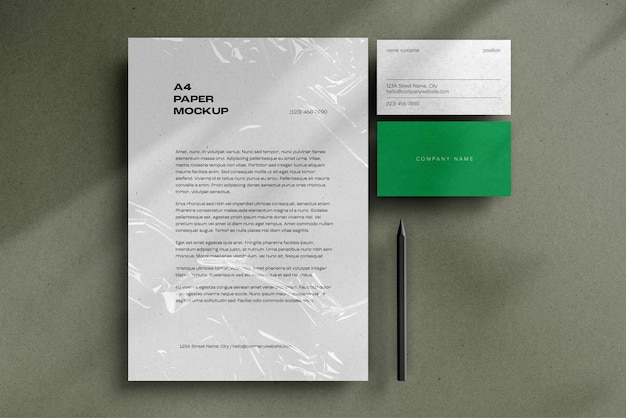 A4 stationary mockup