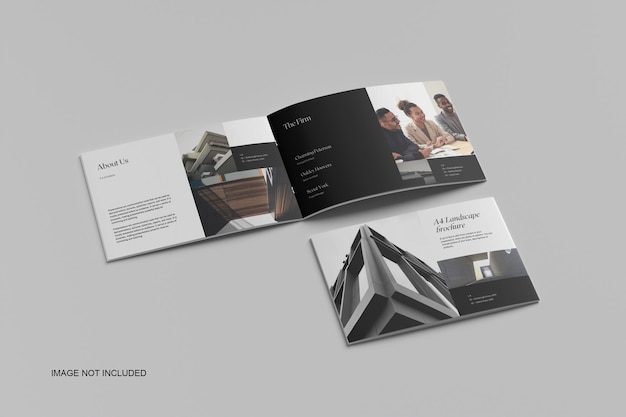 A4 tijdschrift landschap brochure mockups