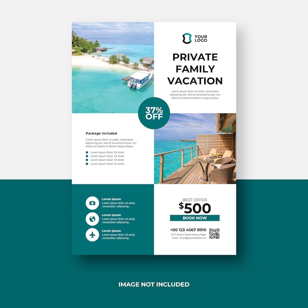 PSD a4 travel flyer template design