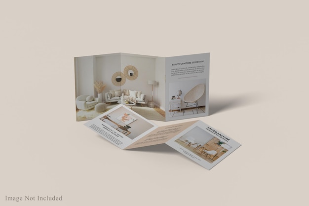 Design mockup di brochure a tre ante a4