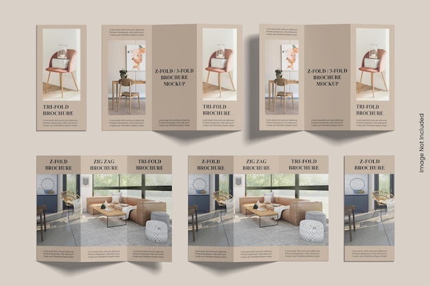 A4 Trifold Brochure Mockup