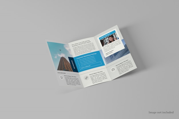 Mockup di brochure a tre ante a4