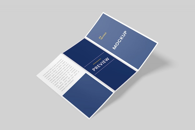 PSD a4 trifold brochure mockup