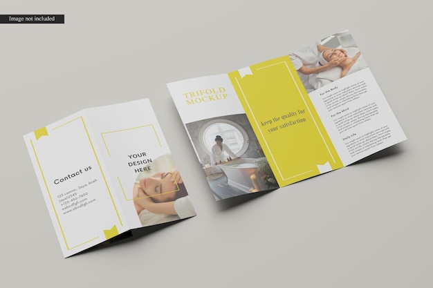 A4 trifold brochure mockup