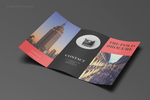 Mockup di brochure a tre ante a4