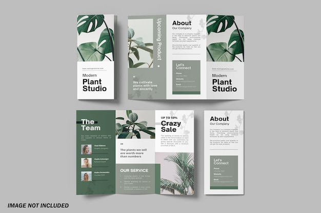 Mockup di brochure a tre ante a4