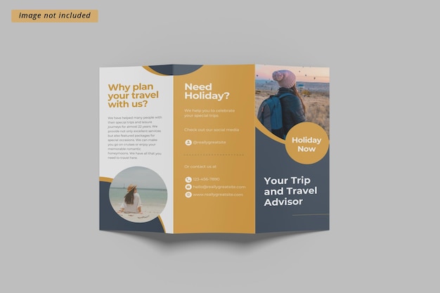 PSD mockup di brochure a tre ante a4