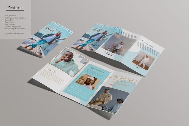 Brochure a4 trifold mockup