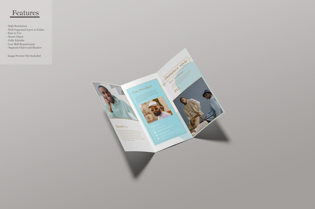 A4 trifold brochure mockup