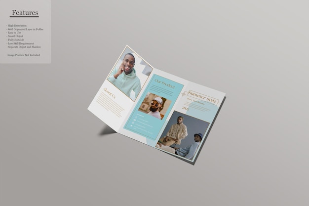 A4 trifold brochure mockup