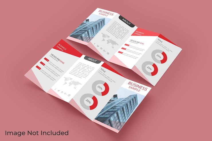 PSD a4 trifold brochure mockup