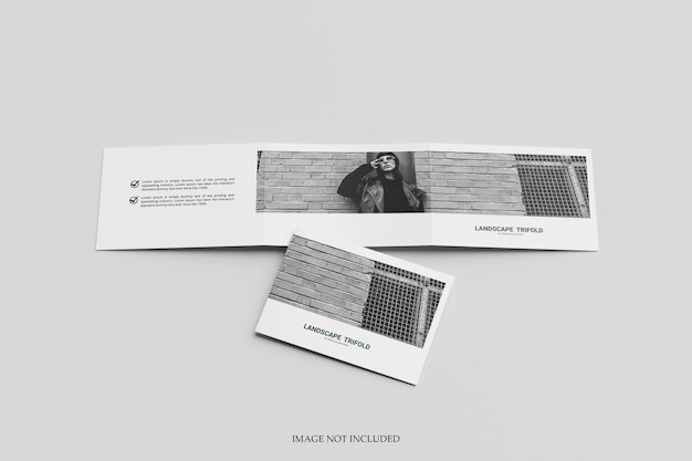 A4 trifold landscapemockup