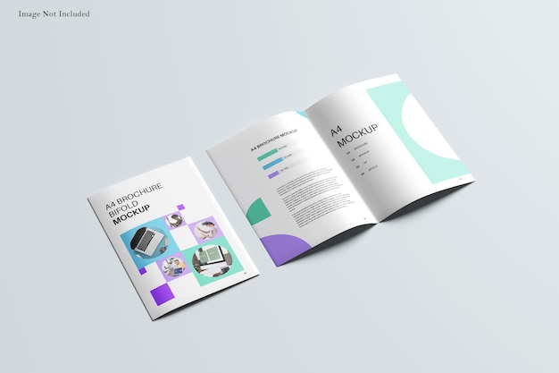 A4 tweevoudige brochure mockup