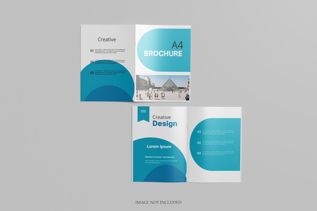 A4 tweevoudige brochure mockup